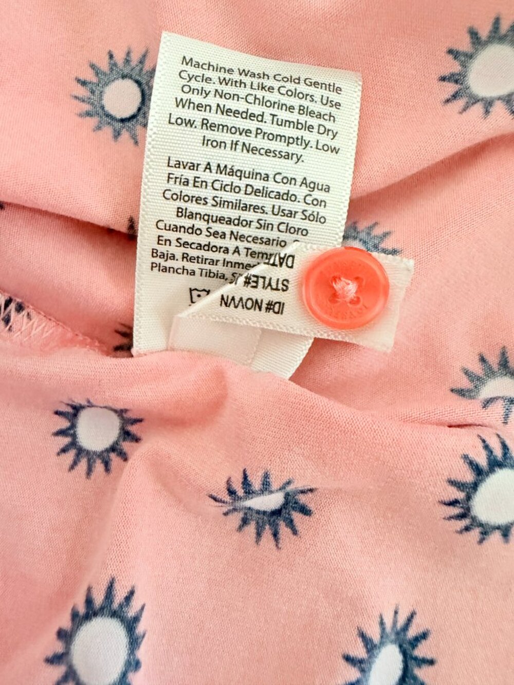 Joyspun Orange with Suns Pajama Set Women's Size XL - Picture 5 of 6